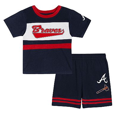 Toddler Navy Atlanta Braves Bonus Ball T-Shirt & Shorts Set
