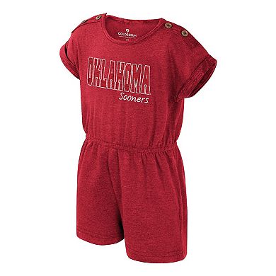 Girls Toddler Colosseum Crimson Oklahoma Sooners Cinder Romper