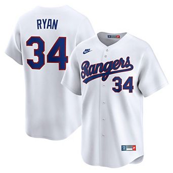 Men's Nike Nolan Ryan White Texas Rangers Throwback Cooperstown Collection Limited Jersey