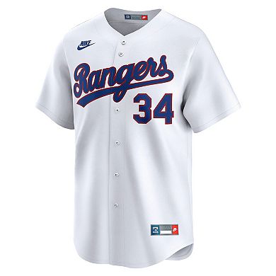 Men's Nike Nolan Ryan White Texas Rangers Throwback Cooperstown Collection Limited Jersey