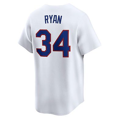 Men's Nike Nolan Ryan White Texas Rangers Throwback Cooperstown Collection Limited Jersey