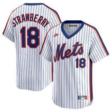 Men's Nike Darryl Strawberry White New York Mets Throwback Cooperstown Collection Limited Jersey