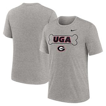 Men's Nike Heather Gray Georgia Bulldogs Campus Local Tri-Blend T-Shirt