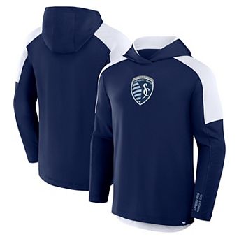 Men's Fanatics Navy Sporting Kansas City Red Card Transitional Pullover Hoodie