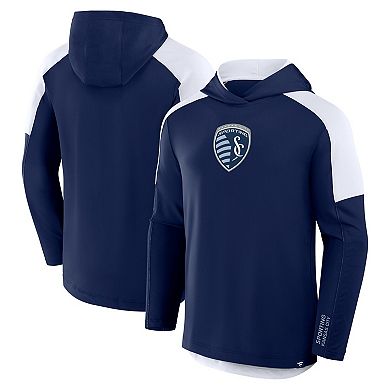 Men's Fanatics Navy Sporting Kansas City Red Card Transitional Pullover Hoodie