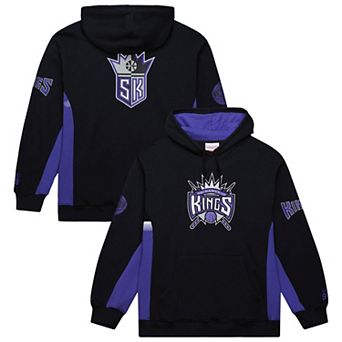 Men's Mitchell & Ness Black Sacramento Kings Hardwood Classics Team Origins Fleece Pullover Hoodie