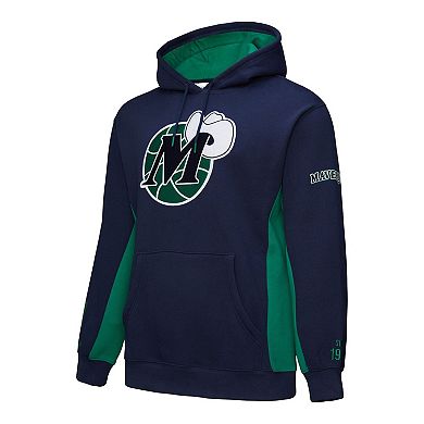 Men's Mitchell & Ness Navy Dallas Mavericks Hardwood Classics Team Origins Fleece Pullover Hoodie