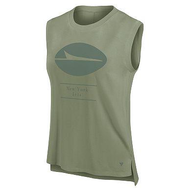 Women's Fanatics Olive New York Jets Studio Embrace Tank Top