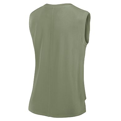 Women's Fanatics Olive New York Jets Studio Embrace Tank Top