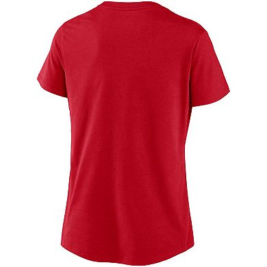 Women's Nike Red Washington Nationals Local Team Tri-Blend V-Neck T-Shirt