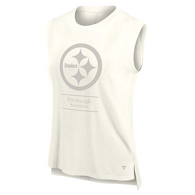 Women's Fanatics Cream Pittsburgh Steelers Studio Embrace Tank Top