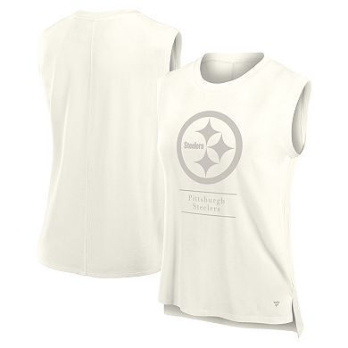 Women's Fanatics Cream Pittsburgh Steelers Studio Embrace Tank Top