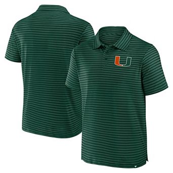 Men's Fanatics Green Miami Hurricanes Victory Calls Stripe Polo