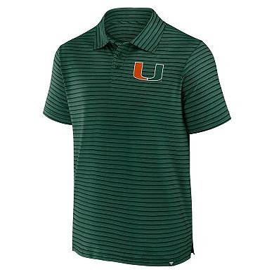 Men's Fanatics Green Miami Hurricanes Victory Calls Stripe Polo