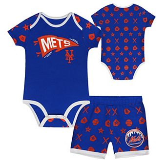 Infant Blue New York Mets On Deck 2 pc Diaper Cover Set