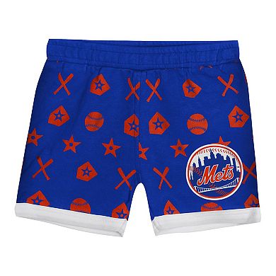 Infant Blue New York Mets On Deck 2-Piece Diaper Cover Set
