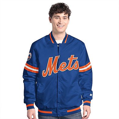 Men's Starter Royal New York Mets Scout Full-Snap Varsity Jacket