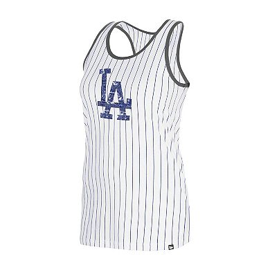 Women's New Era White Los Angeles Dodgers Gameday Pinstripe Tank Top