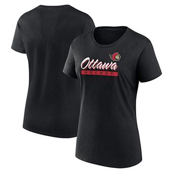 Women's Fanatics Black Ottawa Senators Risk Cotton T-Shirt
