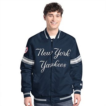 Men's Starter Navy New York Yankees Scout Full-Snap Varsity Jacket