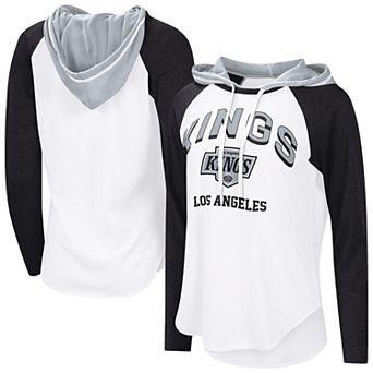 Women's G-III 4Her by Carl Banks White Los Angeles Kings VIP Raglan Long Sleeve Hoodie T-Shirt