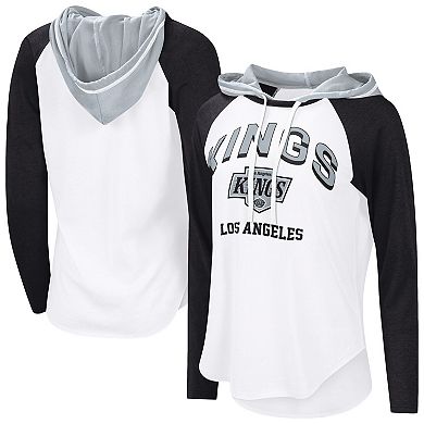 Women's�G-III 4Her by Carl Banks White Los Angeles Kings VIP Raglan Long Sleeve Hoodie T-Shirt