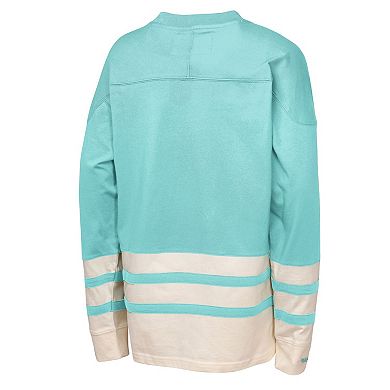 Youth Mitchell & Ness Light Blue Seattle Kraken Chainstitch Heavyweight Long Sleeve Top