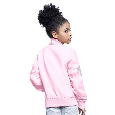 Youth Starter Light Pink New York Knicks Arena Full-Snap Varsity Jacket