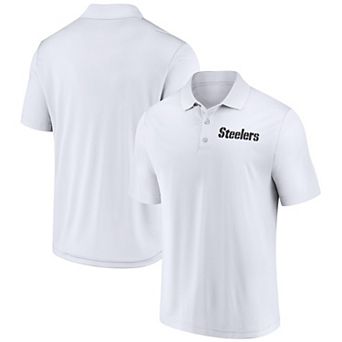 Men's Fanatics White Pittsburgh Steelers Lockup Polo
