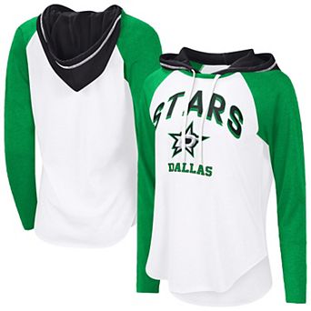 Women's G-III 4Her by Carl Banks White Dallas Stars VIP Raglan Long Sleeve Hoodie T-Shirt