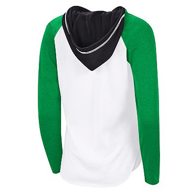 Women's G-III 4Her by Carl Banks White Dallas Stars VIP Raglan Long Sleeve Hoodie T-Shirt