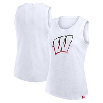 Women's Fanatics White Wisconsin Badgers Activate Slub Tank Top