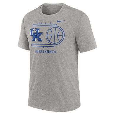 Men's Nike Heather Gray Kentucky Wildcats Campus Local Tri-Blend T-Shirt