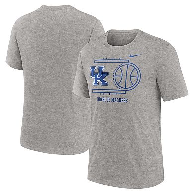 Men's Nike Heather Gray Kentucky Wildcats Campus Local Tri-Blend T-Shirt