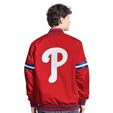 Men's�Starter Red Philadelphia Phillies Scout Full-Snap Varsity Jacket