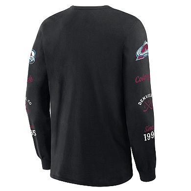 Men's Fanatics Black Colorado Avalanche Boxed In Legacy Long Sleeve T-Shirt