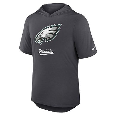 Men's Nike Anthracite Philadelphia Eagles Tri-Blend Performance Hoodie T-Shirt
