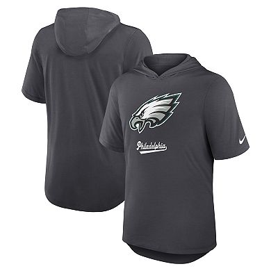 Men's Nike Anthracite Philadelphia Eagles Tri-Blend Performance Hoodie T-Shirt