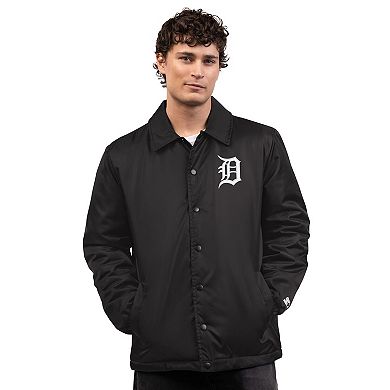 Men's Starter Black Detroit Tigers Full-Snap Coaches Jacket