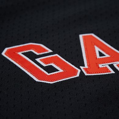 Men's Mitchell & Ness Black Florida Gators On The Clock Full-Button Fashion Jersey