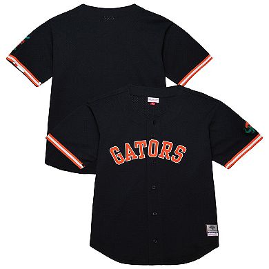 Men's Mitchell & Ness Black Florida Gators On The Clock Full-Button Fashion Jersey