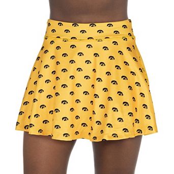 Women's ZooZatz Gold Iowa Hawkeyes All-Over Print Flowy Skort