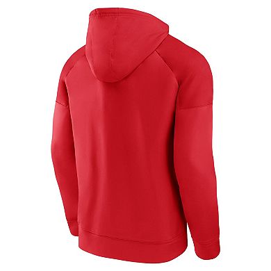 Men's Fanatics Red New Jersey Devils Iconic Defender Raglan Pullover Hoodie