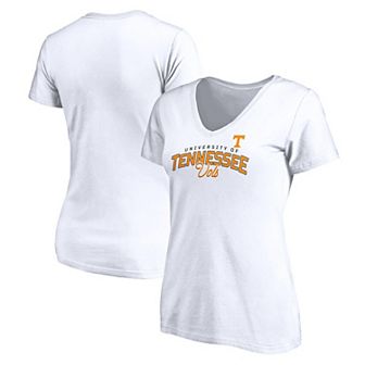 Women's Fanatics White Tennessee Volunteers Running Start V-Neck T-Shirt
