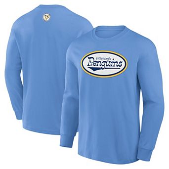 Men's Fanatics Light Blue Pittsburgh Penguins Vintage Rewind Long Sleeve T-Shirt