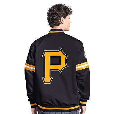 Men's Starter Black Pittsburgh Pirates Scout Full-Snap Varsity Jacket