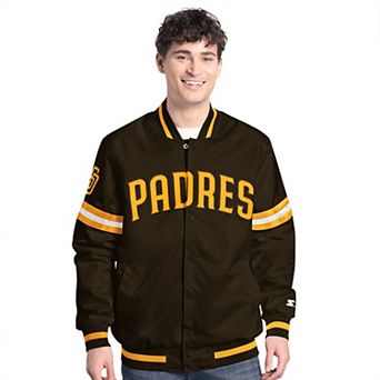 Men's Starter Brown San Diego Padres Scout Full-Snap Varsity Jacket
