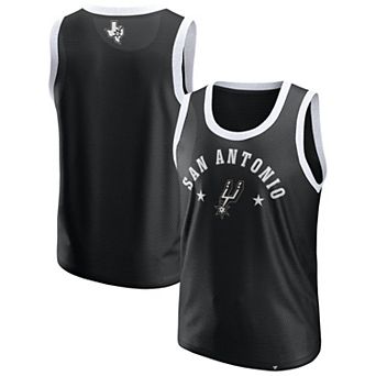 Men's Fanatics Black San Antonio Spurs Mesh Tank Top