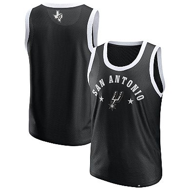 Men's Fanatics Black San Antonio Spurs Mesh Tank Top