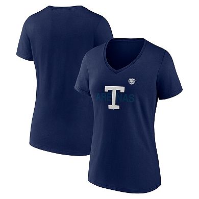 Women's Fanatics Navy Toronto Maple Leafs Primary Logo V-Neck T-Shirt